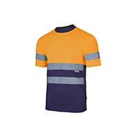 Camisola técnica bicolor Velilla 305506 - laranja/azul marinho - tamanho S