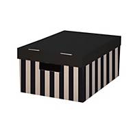 Fedeles tárolódoboz, 28 x 37 x 18 cm, fekete, 2 darab/csomag
