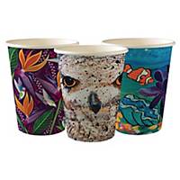 Pack de 50 vasos BioPack Serie Art - papel / PLA - 350 ml