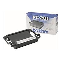 Mehrfachkassette Brother PC-201, inklusive Farbband, Reichweite: 420 Seiten, swz