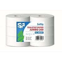 Softly Jumbo toalettpapír, 2 rétegű, fehér, 6 db