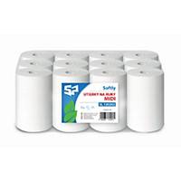 Softly Midi Papierhandtuchrolle mit Innenabrollung, weiß, 2-lagig, 12 Stück