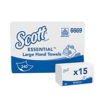Skládané papírové ručníky Scott Interfold 6669, bílé, 15 x 240 ks