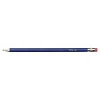 Lyreco Bleistift, Härtegrad: HB, blau lackierter Schaft, mit Radiergummi, 12St