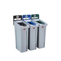 Rubbermaid Commercial Products Slim Jim® Recycling Station Bundle 3 Stream