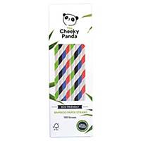 Paille bambou The Cheeky Panda - multicolore - paquet de 100