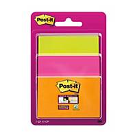 Foglietti Post-it adesivo Super Sticky dimensioni e colori assortiti - conf. 3