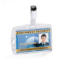 Porte-Badge pour 1 carte avec clip, Durable 800519, 54x87mm, transparent, 25pcs.