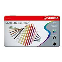 Crayons aquarelle Stabilo® Aquacolor, la boîte de 12 crayons de couleur