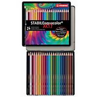 Crayons aquarelle Stabilo® Aquacolor, la boîte de 24 crayons de couleur