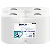 Papier toilette Lucart aqua Mini Jumbo - 2 plis - 12 rouleaux