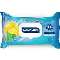Vlhčené ubrousky Freshmaker s antibakteriálním účinkem, citron / limetka 120 ks
