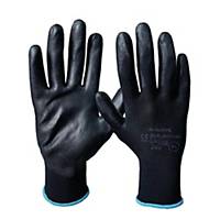 Rękawice M-GLOVE, PU1001 czarne, rozmiar 7, 12 par