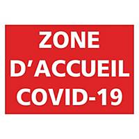 Panneau autocollant - Zone d accueil Covid-19 - 300 x 210 mm