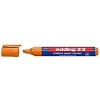 Permanent Marker Edding 33, angled tip, line width 1-5 mm, orange