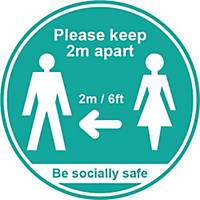 Turquoise Social Distancing Sign - Please Keep 2m Apart Pack of 25