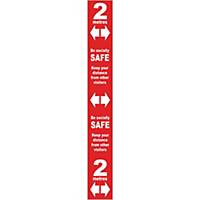 Red Social Distancing Self Adhesive Semi Floor Distance Marker