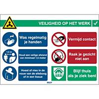 Pictogram general safety info at work, 262 x 371 mm, Dutch