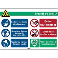 Pictogram general safety info at work, 262 x 371 mm, French
