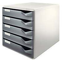 Leitz 5280 5-drawer unit grey