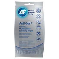 AF Anti-bac+ desinfiointipyyhe alkoholiton 17,5 x 16cm, 1 kpl= 25 pyyhettä