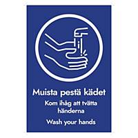Opaste Muista pestä kädet 20x30cm, 1 kpl=5 opastetta