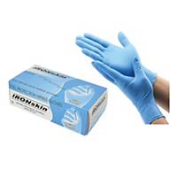 Ironskin Nitrile Gloves Blue (L Size) - Pack of 100 (Limited stock available)