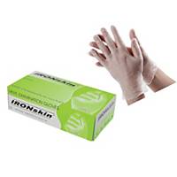 Ironskin Vinyl Gloves Clear (L Size) - Pack of 100