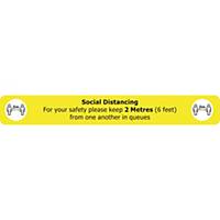 Social Distancing Floor Sign Yellow Floor Marking With Anti-Slip Laminate