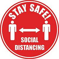Social Distancing Floor Marker Pack 2 - Red with Anti-Slip Laminate
