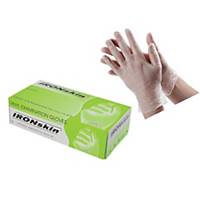 Ironskin Vinyl Gloves Clear (M Size) - Pack of 100