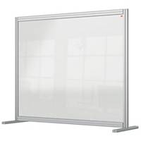 Nobo Premium Plus Desk Divider Screen, Clear Acrylic, Free Standing, 1200x1000mm