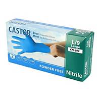 Castor Disposable Nitrile Gloves L, 100 Pieces