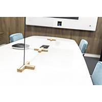 SAFETY SCREEN F/DESK-TABLE 58X120 W/2 WOODEN BASE 3-WAY