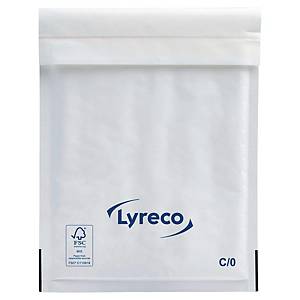 Boblekuvert Lyreco, 150 x 210 mm, 70 g, hvid, pakke a 100 stk.