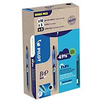 Pack de 10 bolígrafos tinta de gel Pilot B2P + 10 recambios - negro