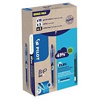 Penna gel Pilot Begreen B2P Gel, 0,32 mm, blu, pacco da 10+10 ricarica