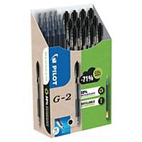 Długopis żelowy PILOT G-2, Greenpack 12 długopisów + 12 wkładów, czarny