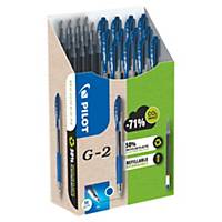 Pack de 12 bolígrafos tinta de gel Pilot G2 + 12 recambios - azul