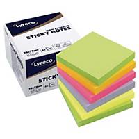 Notas adhesivas Lyreco Premium - 75 x 75 mm - color spring - 6 blocks