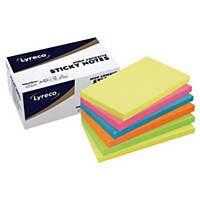 Lyreco Premium Sticky Notes 75x125mm Summer Colour - Pack of 6