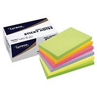 Notas adhesivas Lyreco Premium - 75 x 125 mm - color spring - 6 blocks