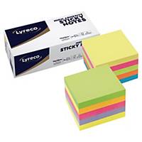 Kostka papierowa LYRECO Premium samoprzylepna, 75x75 mm, kolorowa, 2 sztuki