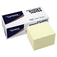 Kostka papierowa LYRECO Premium samoprzylepna, 75x75 mm, żółta, 2 sztuki