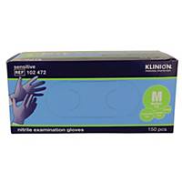 Handsker Klinion Protection, pudderfri, nitril, str. M, æske a 150 stk.