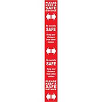 Red Floor Distance Marker - Please Keep A Safe Distance