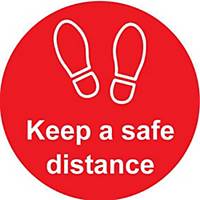 Red Floor Graphic - Keep A Safe Distance