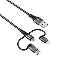 Nabíjecí kabel Trust Keyla 3v1, micro-USB + USB-C + Lightning, 1 m