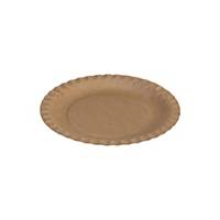 Plate Kraft round Ø 18cm, 100 renewable raw materials, pack of 100 pieces