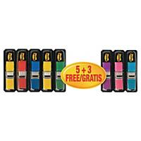 Pack promo Post-it® Index Small, 12 x 43 mm, les 5 distributeurs + 3 GRATUITS